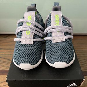 NWT Adidas Lite Racer Adapt in Blue/Neon Green - Size Toddler 6K